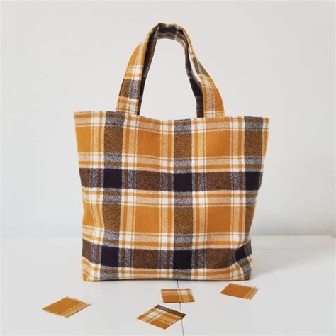 ladies flannel tote bag